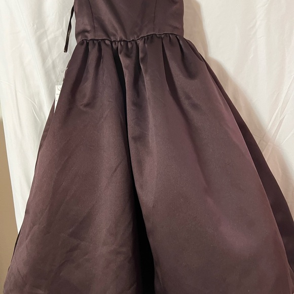 David's Bridal Rich Brown Kids Formal Dress - Picture 12 of 17